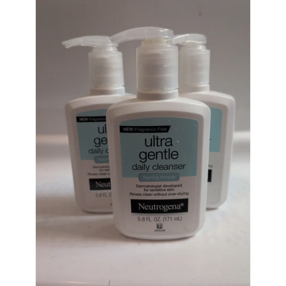 3 pack Neutrogena Ultra Gentle Daily Cleanser Foaming Facial Cleanser 5.8 oz ea.